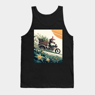 Pig on botanical cargo bike Tank Top